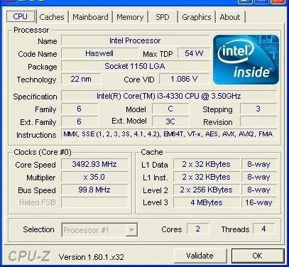  Intel Core I34330:   