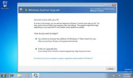   Windows 7   Windows anytime upgrade