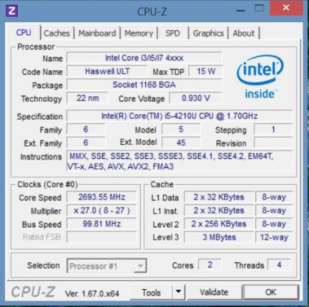  Intel Core i5-4210U:     