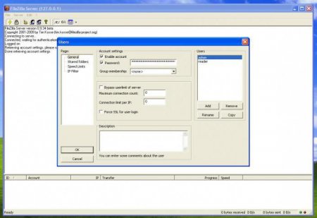 Filezilla Server:   