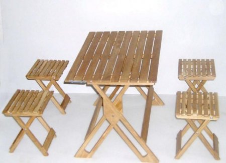 Туристичний стіл для пікніка зі стільцями, розкладний, розбірний, трансформер