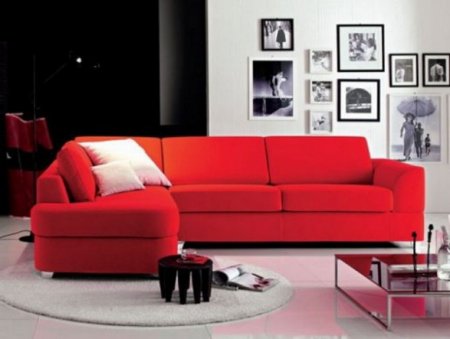 Червоний диван в інтер'єрі: цікаві рішення розстановки меблів, особливості поєднання кольорів, поради дизайнерів